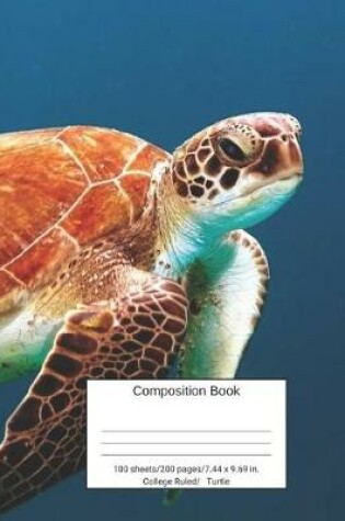 Cover of Composition Book 100 Sheets/200 Pages/7.44 X 9.69 In. College Ruled/ Turtle