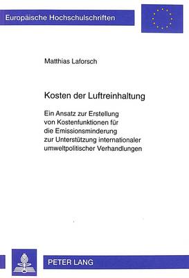 Cover of Kosten Der Luftreinhaltung