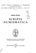 Book cover for Scripta Numismatica