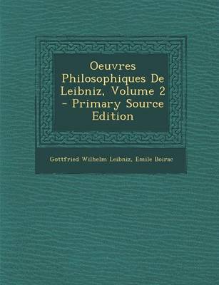 Book cover for Oeuvres Philosophiques de Leibniz, Volume 2