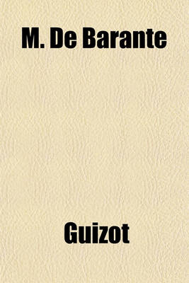 Book cover for M. de Barante