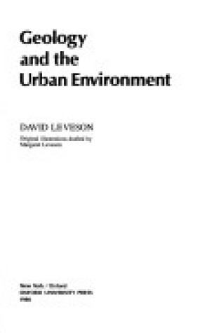 Cover of Geology and the Urban Environment