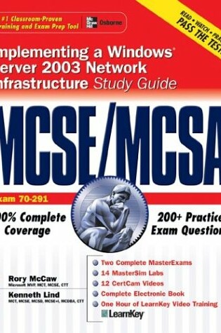 Cover of MCSE/McSa Implementing, Managing, and Maintaining a Windows (R) Server 2003 Network Infrastructure Study Guide (Exam 70-291) with Windows (R) Server 200