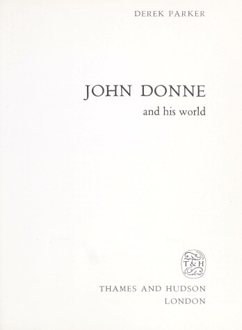 Book cover for John Donne and His World