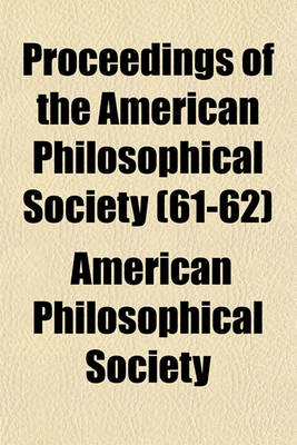 Book cover for Proceedings of the American Philosophical Society Volume 40