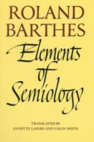 Cover of Elements of Semiology