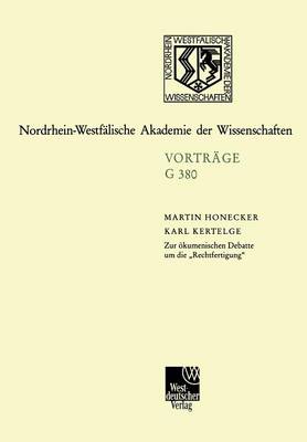 Cover of Zur OEkumenischen Debatte Um Die "rechtfertigung"