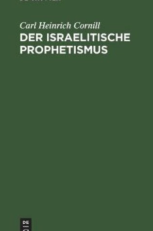 Cover of Der Israelitische Prophetismus