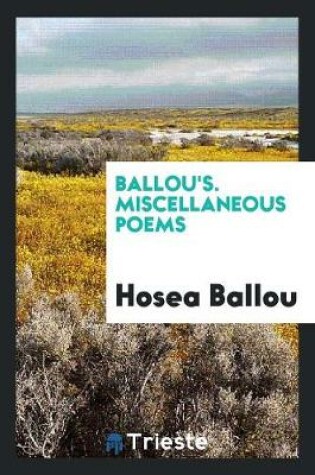 Cover of Ballou's. Miscellaneous Poems