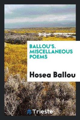 Book cover for Ballou's. Miscellaneous Poems