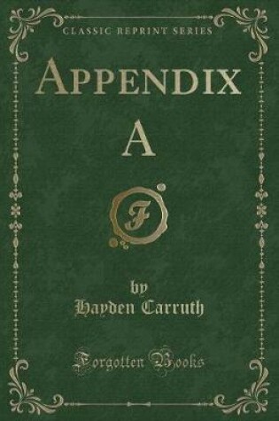 Cover of Appendix a (Classic Reprint)