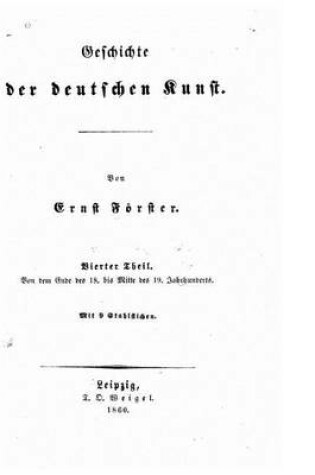 Cover of Geschichte der deutschen Kunst