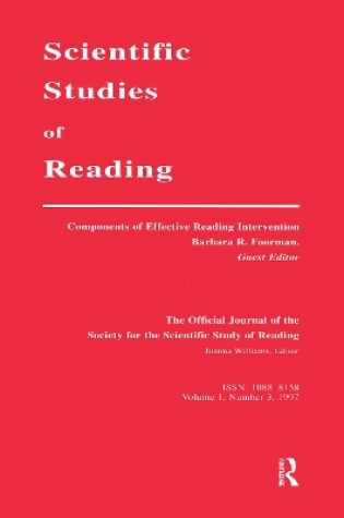 Cover of Components of Effective Reading Intervention
