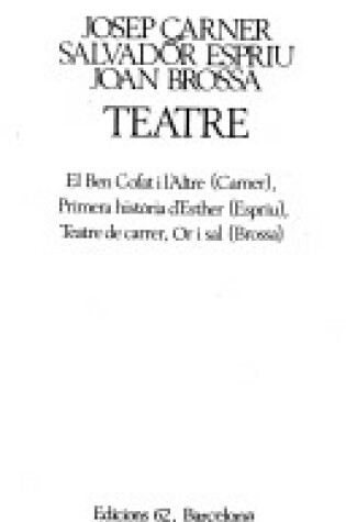 Cover of Teatre