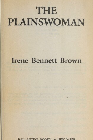 Cover of The Plainswoman, the