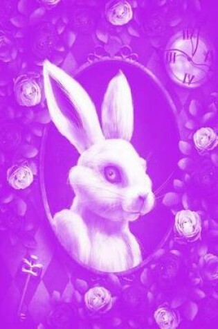 Cover of Alice in Wonderland Pastel Modern Journal - Outwards White Rabbit (Purple)