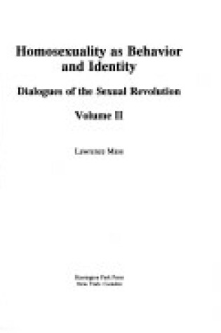 Cover of Homosexuality and Sexuality