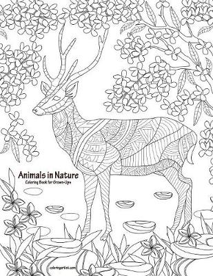 Book cover for Animals in Nature Coloring Book for Grown-Ups