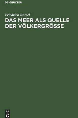 Cover of Das Meer ALS Quelle Der Völkergröße