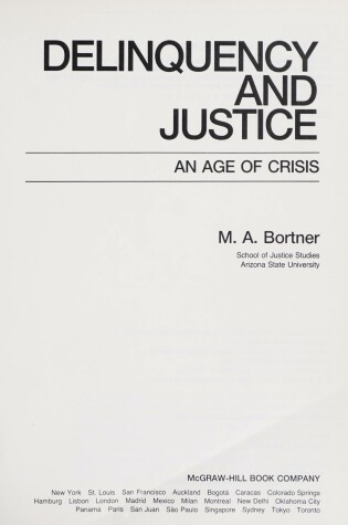 Cover of Delinquency and Justice