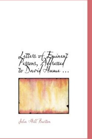 Cover of Letters of Eminent Persons, Addressed to David Hume ...