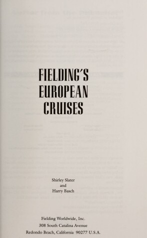 Cover of Fielding's European Cruises