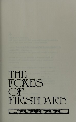 Book cover for The Foxes of First Dark