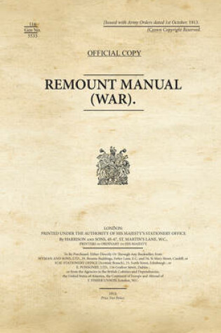 Cover of Remount Manual (War)