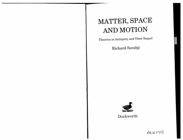 Book cover for Matter, Space and Motion: Theories in Antiquity and Their Sequel