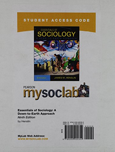 Book cover for MyLab Sociology  -- Standalone Access Card -- for Essentials of Sociology