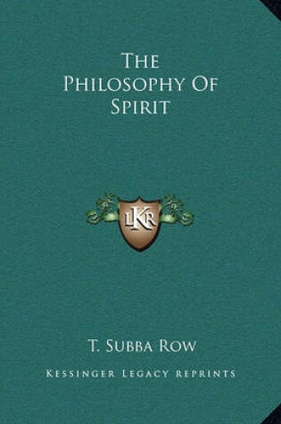 Cover of The Philosophy of Spirit