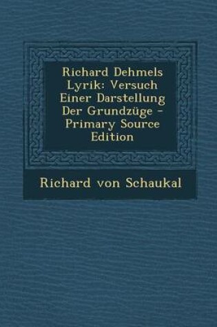 Cover of Richard Dehmels Lyrik