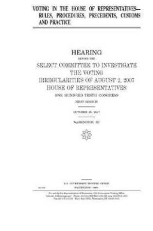 Cover of Voting in the House of Representatives