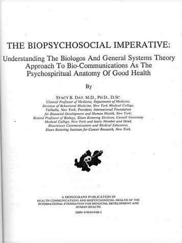 Book cover for The Biopsychosocial Imperative