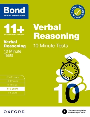 Book cover for Bond 11+: Bond 11+ Verbal Reasoning 10 Minute Tests with Answer Support 8-9 years