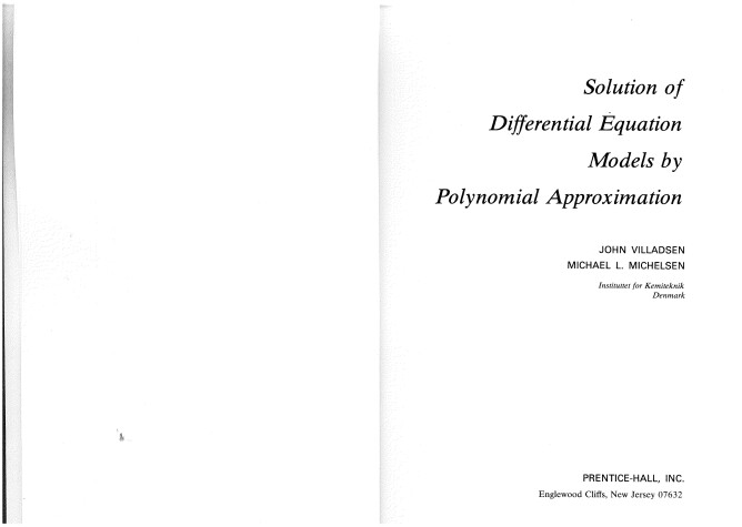 Book cover for Solution of Differential Equation Models by Polynomial Approximation