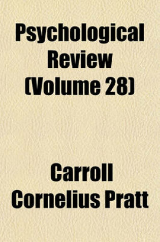 Cover of Psychological Review (Volume 28)