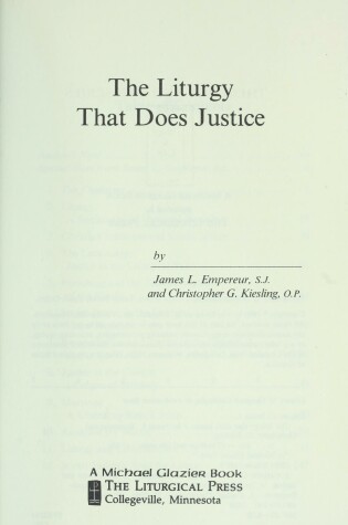 Cover of The Liturgy That Does Justice