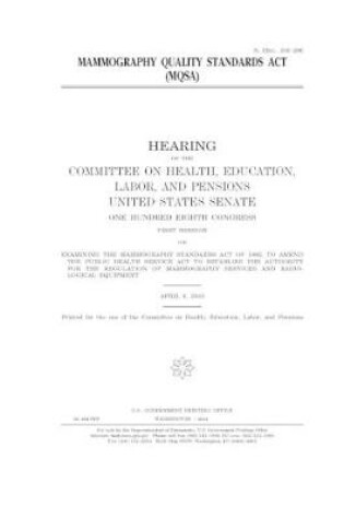 Cover of Mammography Quality Standards Act (MQSA)