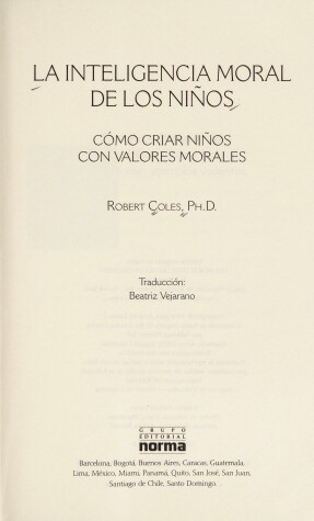 Book cover for La Inteligencia Moral de Los Nios
