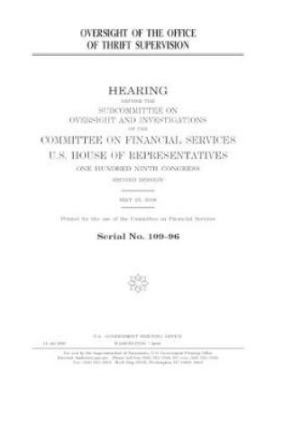 Cover of Oversight of the Office of Thrift Supervision