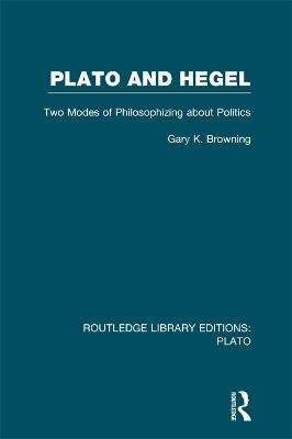 Book cover for Plato and Hegel (RLE: Plato)