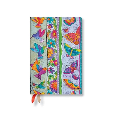 Book cover for Hummingbirds & Flutterbyes (Playful Creations) Mini Verso 12-month Dayplanner 2024