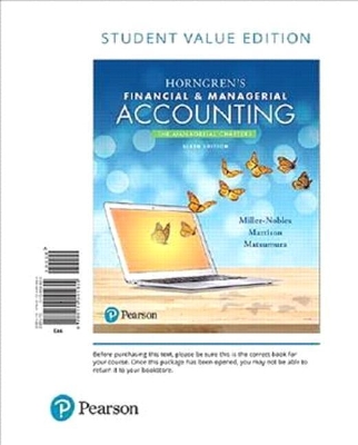 Book cover for Horngren's Financial & Managerial Accounting, the Managerial Chapters, Student Value Edition