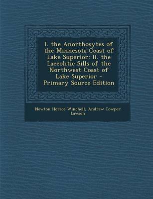 Book cover for I. the Anorthosytes of the Minnesota Coast of Lake Superior