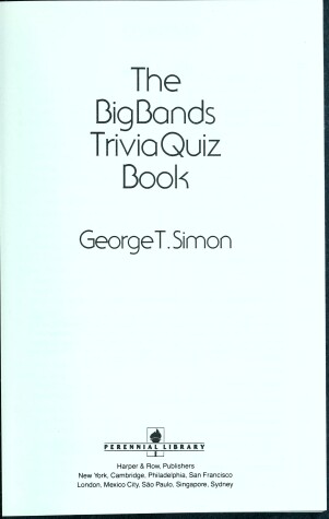 Book cover for The Big Bands Trivia Quiz Book