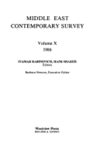 Cover of Middle East Contemporary Survey, Volume X, 1986