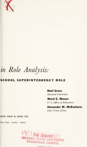 Book cover for Explorations in Role Analysis