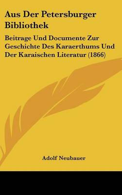 Book cover for Aus Der Petersburger Bibliothek