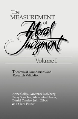 Cover of The Measurement of Moral Judgment